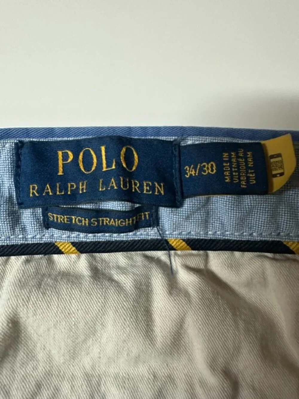 Polo Ralph Lauren Blue Stretch Straight Fit Chino Pants Men's 34x30 Cotton Twill